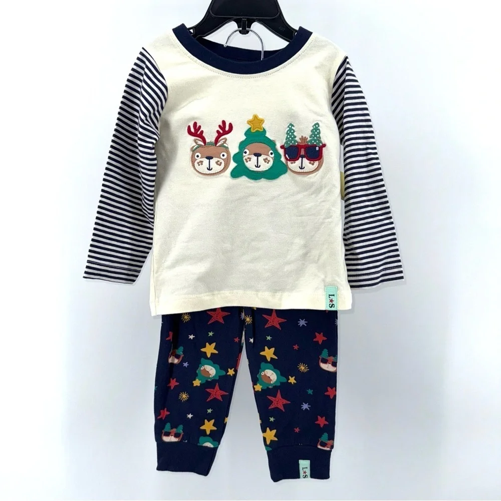 Lilly and Sid Baby 2 piece Christmas Holiday Jogger Set New!